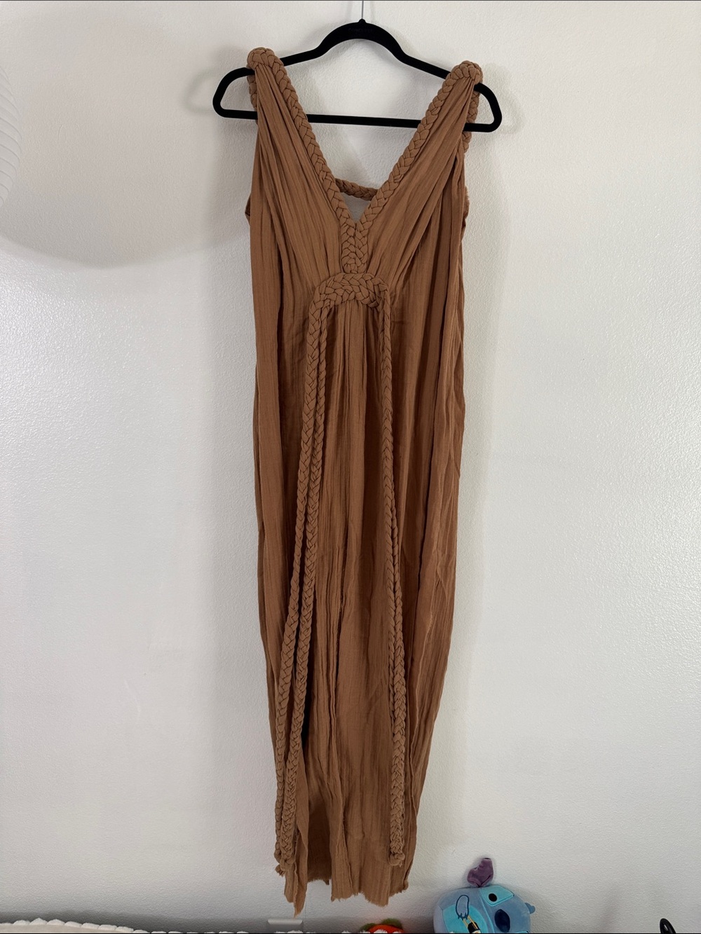 Aya sacred wear Braided Strap Maxi Dress in Brown, OS